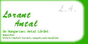lorant antal business card